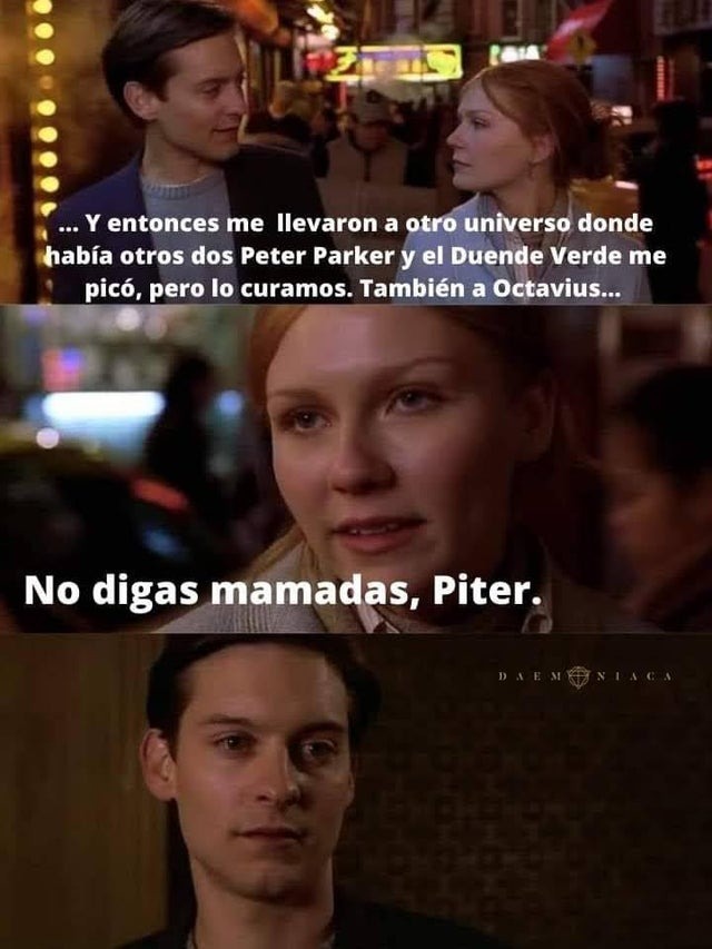 El mundo al revés versión Peter Parker - meme