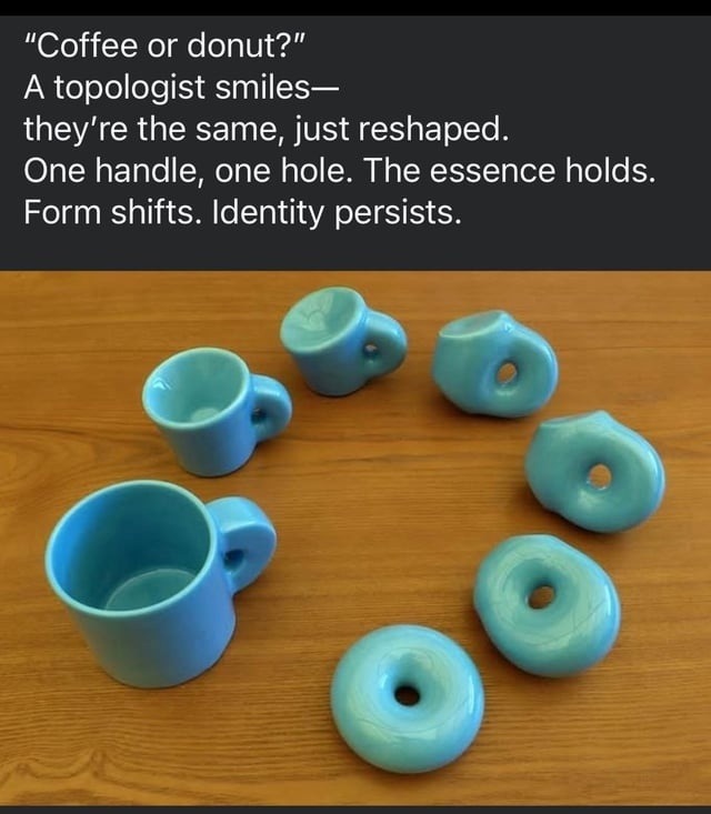 Coffee or donut? To a topologist, same vibe - meme