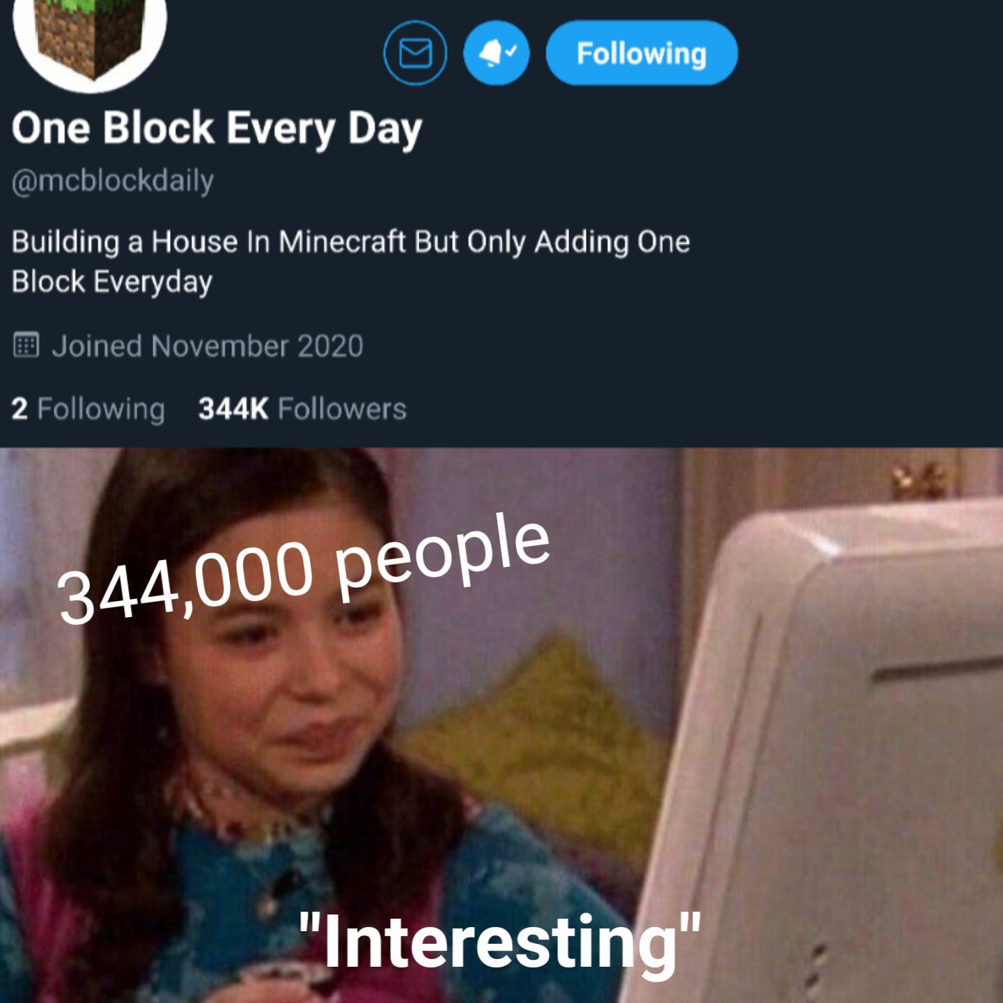 Um bloco todo dia - meme