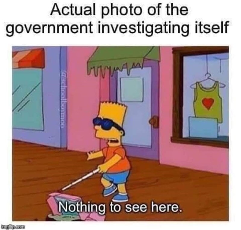 Govertnment investigating itself - meme