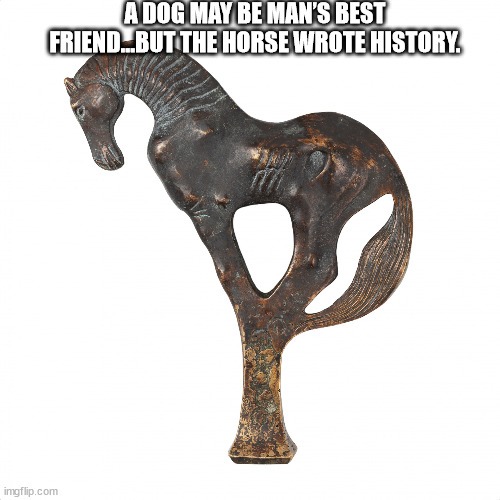 The Heavenly Horse. Ceremonial bronze finial with standing horse, 4th-1st century BCE. Ancestral to Arabian, Akhal-Teke, English thoroughbred horse breeds. - meme