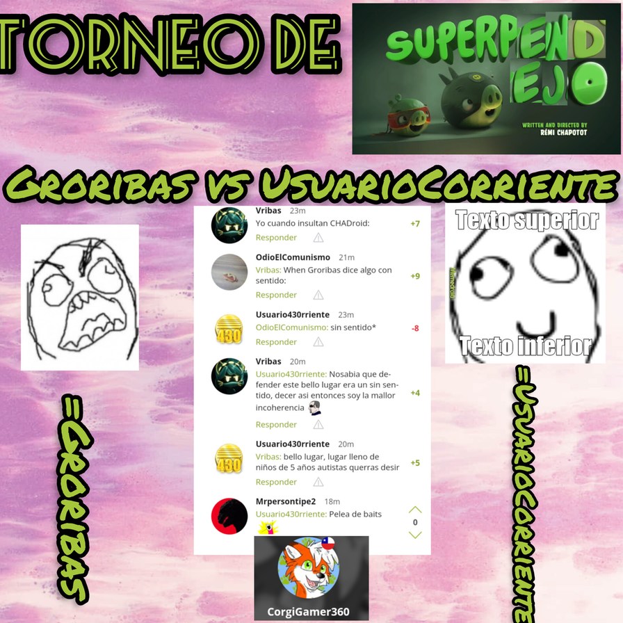 Torneo de SuperPendejos, ronda número 3: Groribas vs UsuarioCorriente ¡Votación en los comentarios! - meme