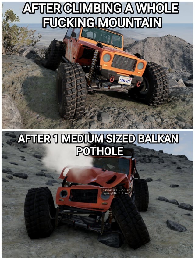 Balkan pothole - meme