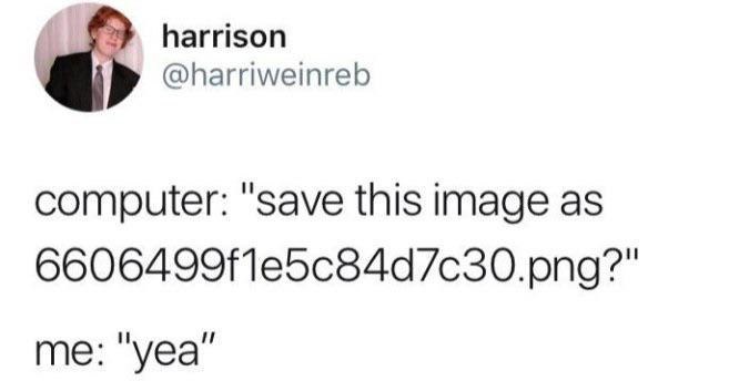 Me vs the cursed filename - meme