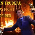 Justin Trudeau fighting wildfires
