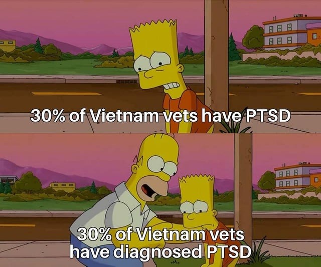 30% of Vietnam vets have PTSD, let that sink in - meme