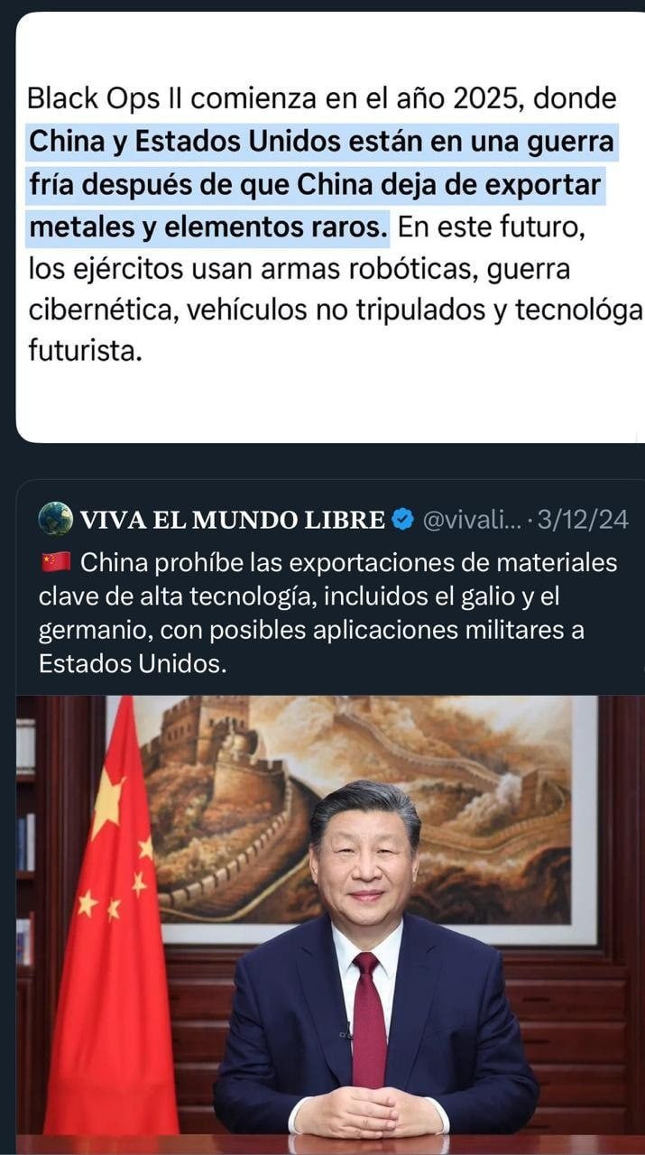 Black II: guerra fría 2025, ahora con robots y cero metales raros - meme