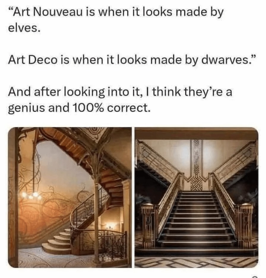 Art nouveau vs art deco - meme