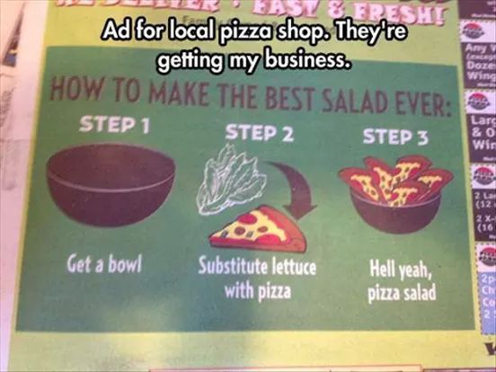 Pizza salad - meme