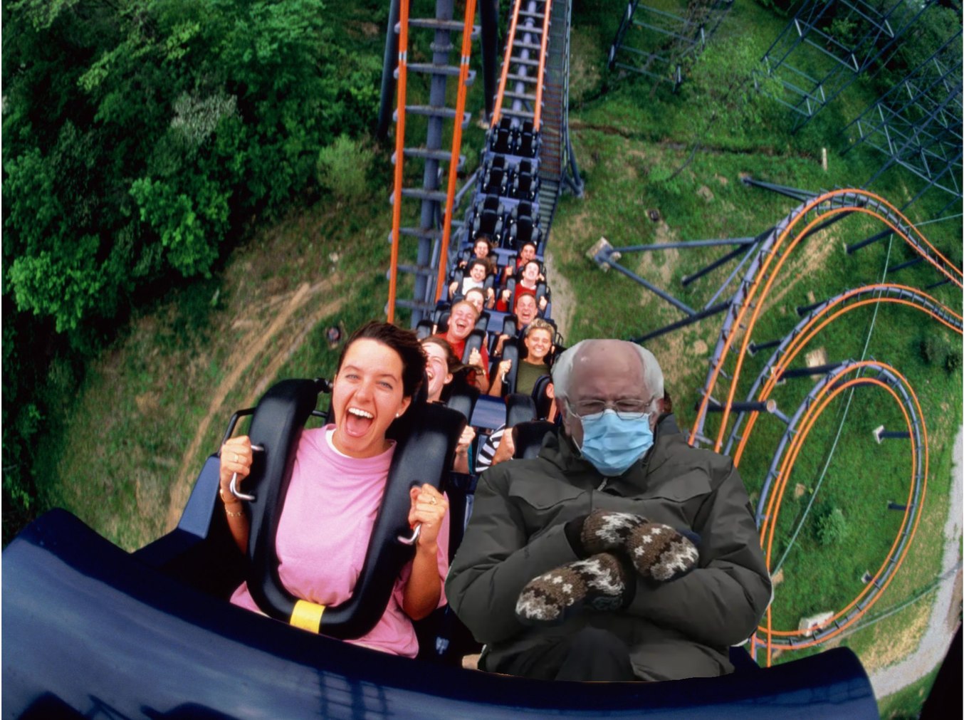 Roller Coaster Bernie - meme