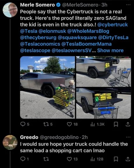 Tesla Cybertruck loaded - meme
