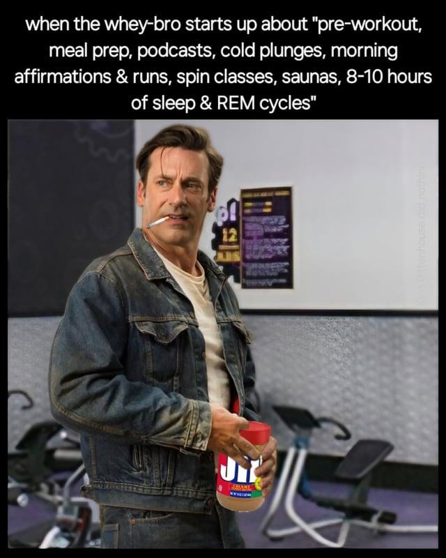 Bro I just wanna lift, not join a cult - meme
