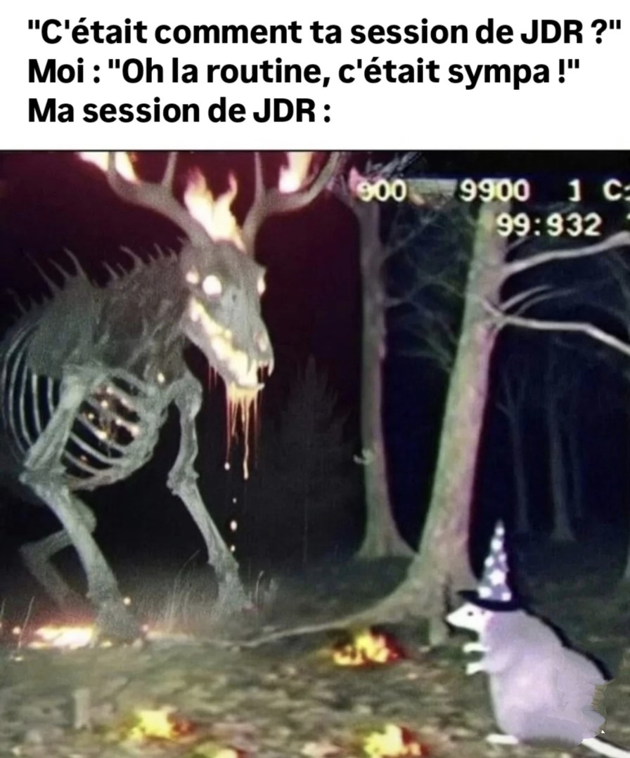 ta session de jdr ? moi : routine sympa meme qui part en vrille