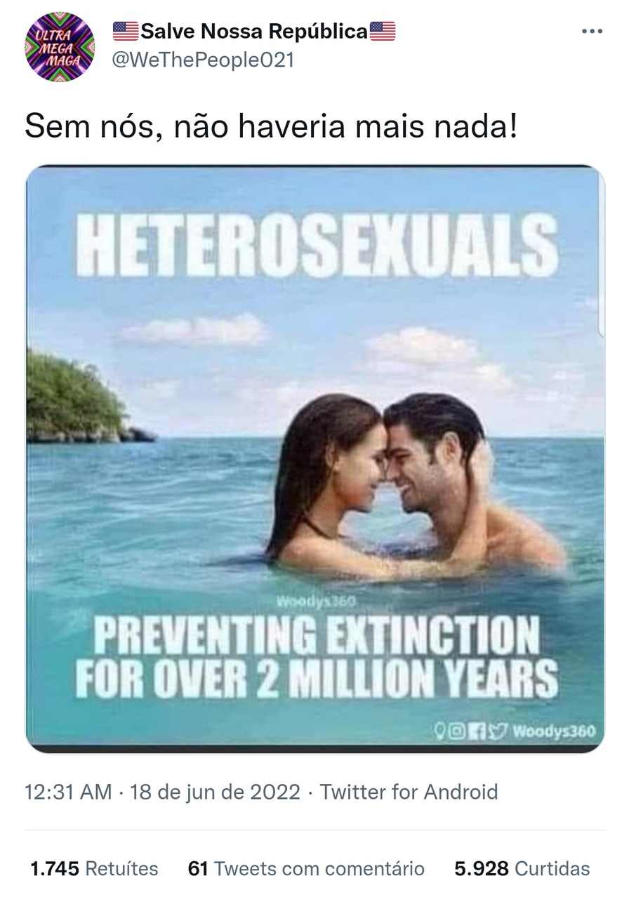 Heterossexuais, prevenindo a extinção há mais de 2 milhões de anos - meme