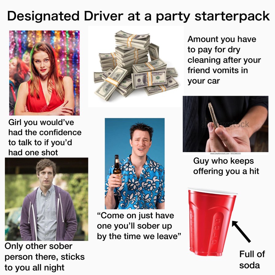 I'm underage but at family party's there would be the designated driver friend - meme