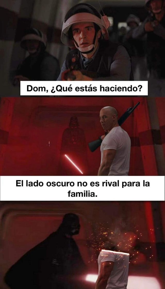 Toretto < Darth Vader - meme
