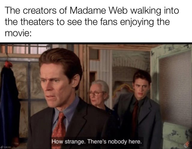Madame Web box office meme