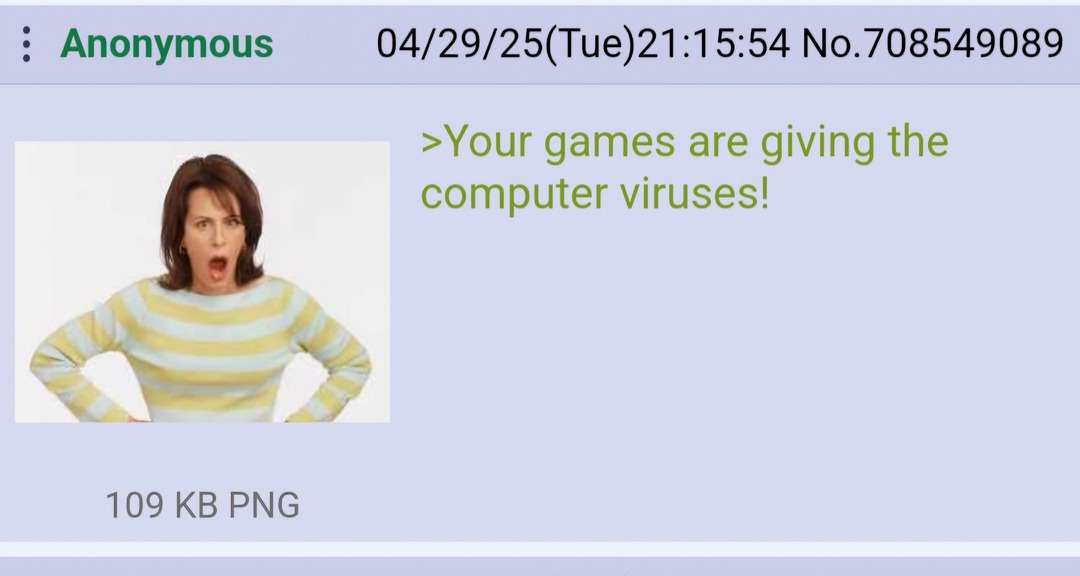 your games are giving the PC viruses... said mom in 2007 - meme