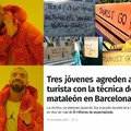 Tres jovenes agreden a un turista en Barcelona