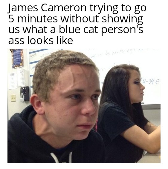 Blue cat person - meme