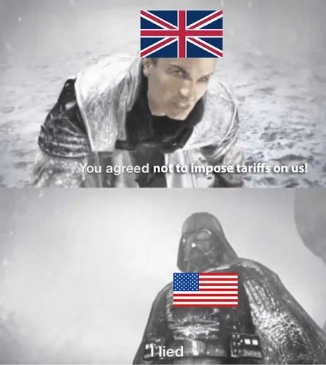 I agreed not to impose tariffs on the US – I lied - meme