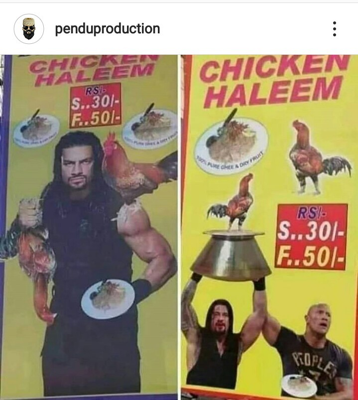 Chicken haleem ad in Pakistan - meme