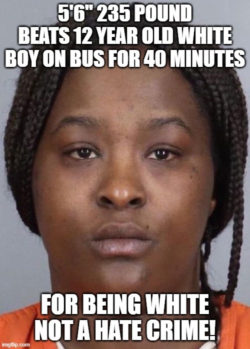 The 12 year old white boy was charged with a hate crime for the beating he took - meme