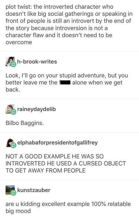 Cursed intorvert Bilbo Baggins - meme