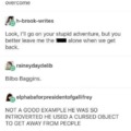 Cursed intorvert Bilbo Baggins