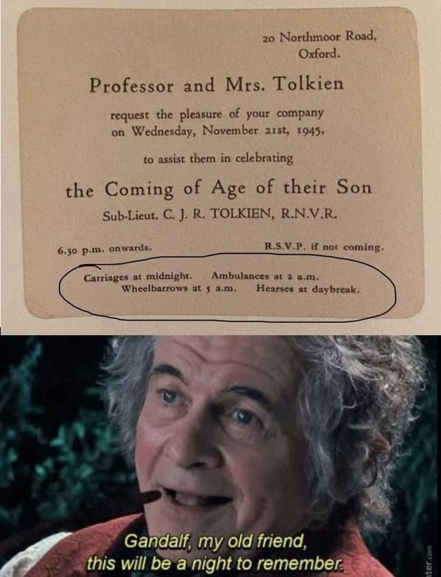 Ain't no party like a Tolkien party - meme