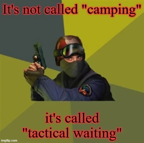 Tactical waiting - meme