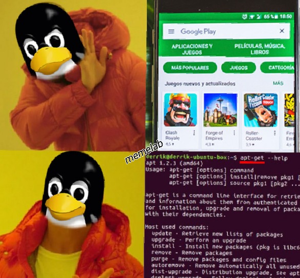 Si, escogí una imagen de la play store antigua, pensé que quedaba mejor (pareciera Repost de 2012) - meme