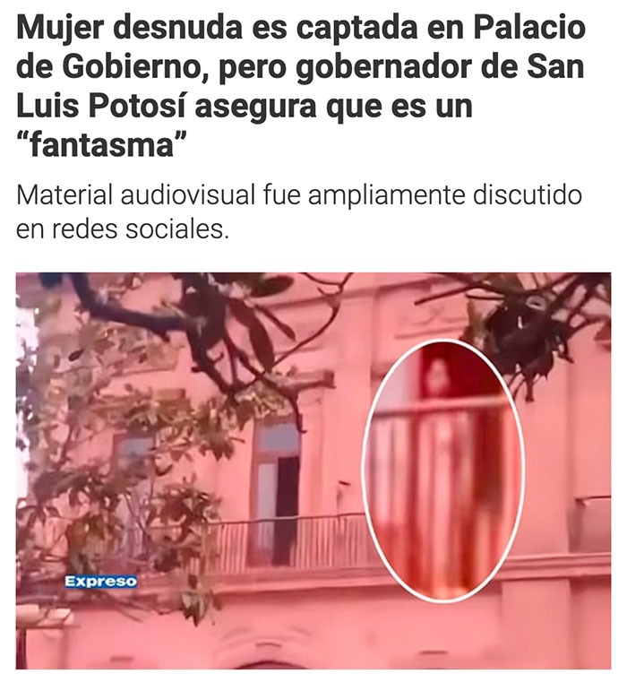 Mujer desnuda es captada en Palacio de Gobierno pero dicen que es un fantasma - meme