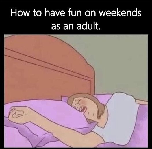 How adults have fun on weekends: the guide - meme