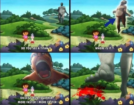 Dora didn't run fast enough - meme