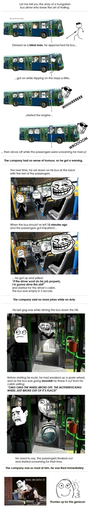 Trolling bus driver - meme