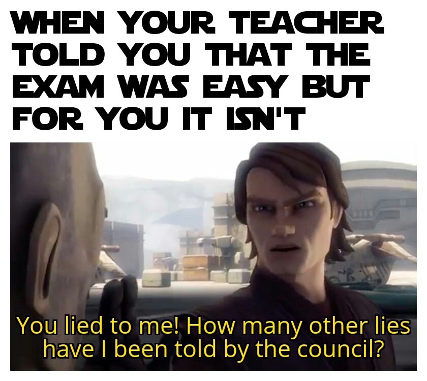 Stupid exams - meme