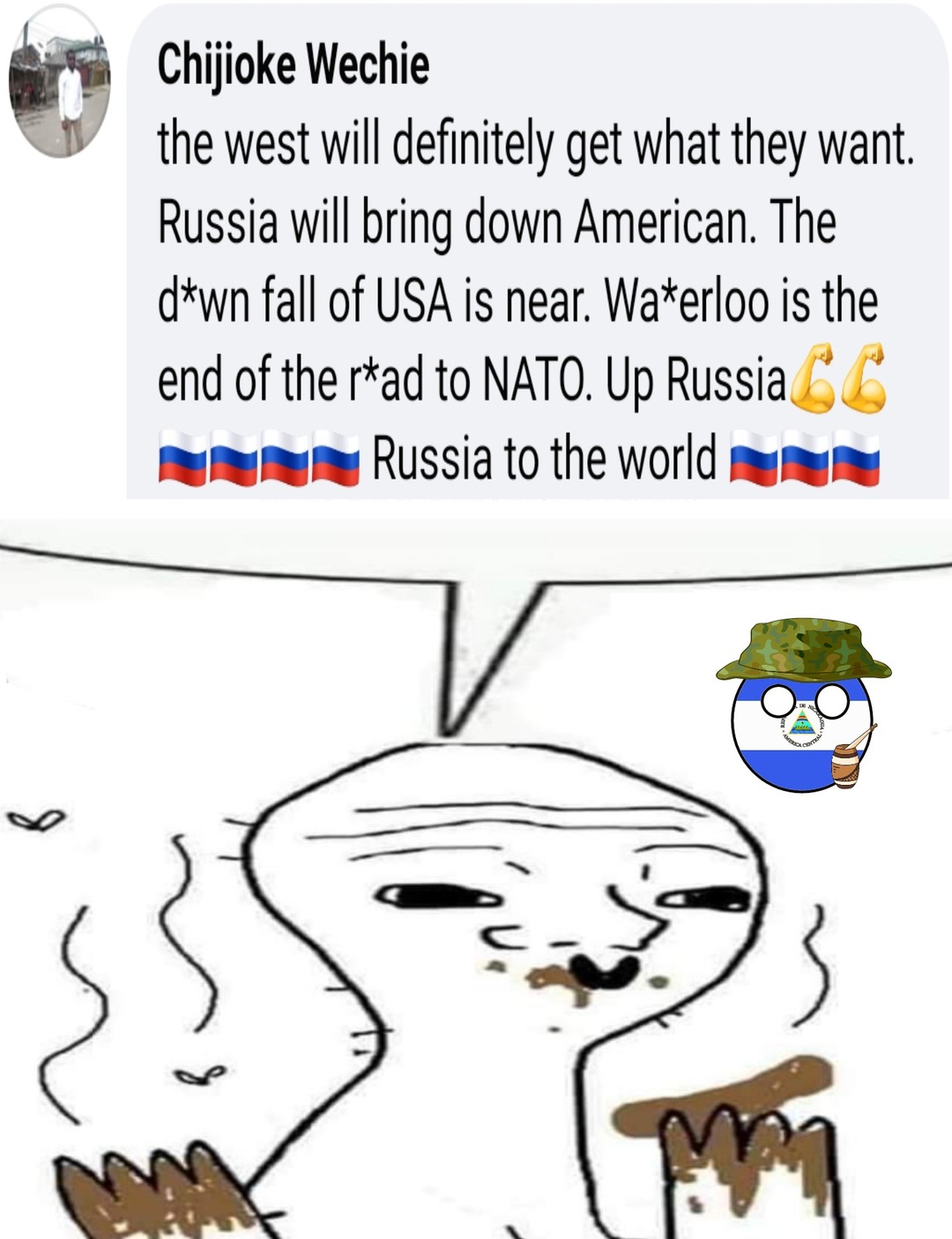 Imagina creer que Rusia puede contra toda la NATO solo - meme
