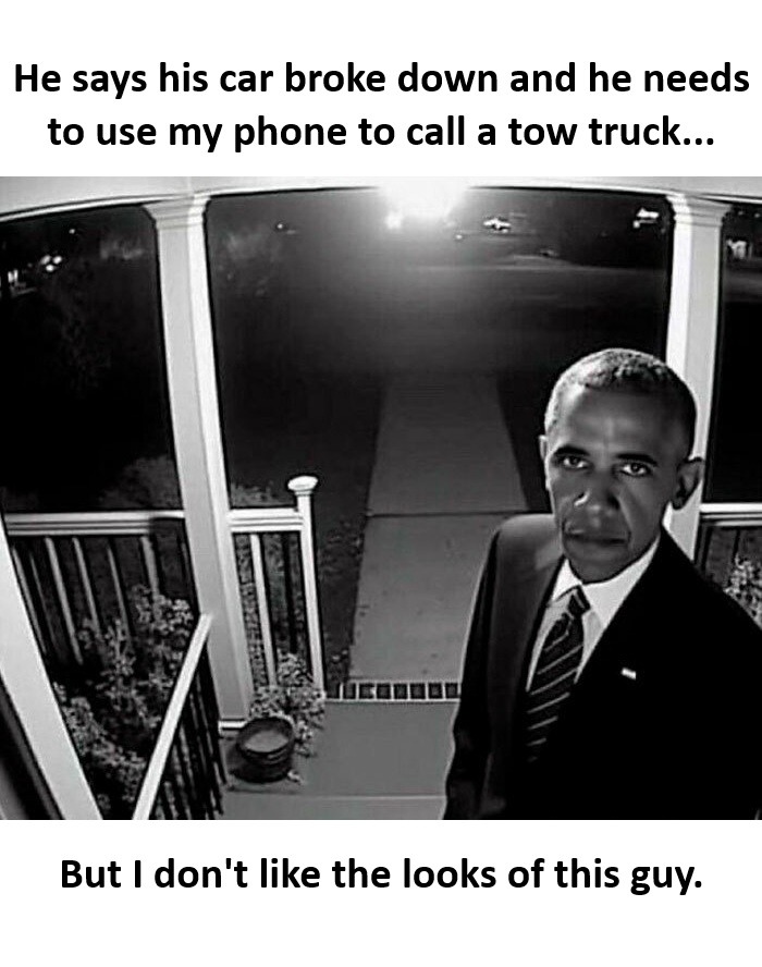 ﻿He says his car broke down and he needs to use my phone to call a tow truck__ But don’t like the looks of this guy: