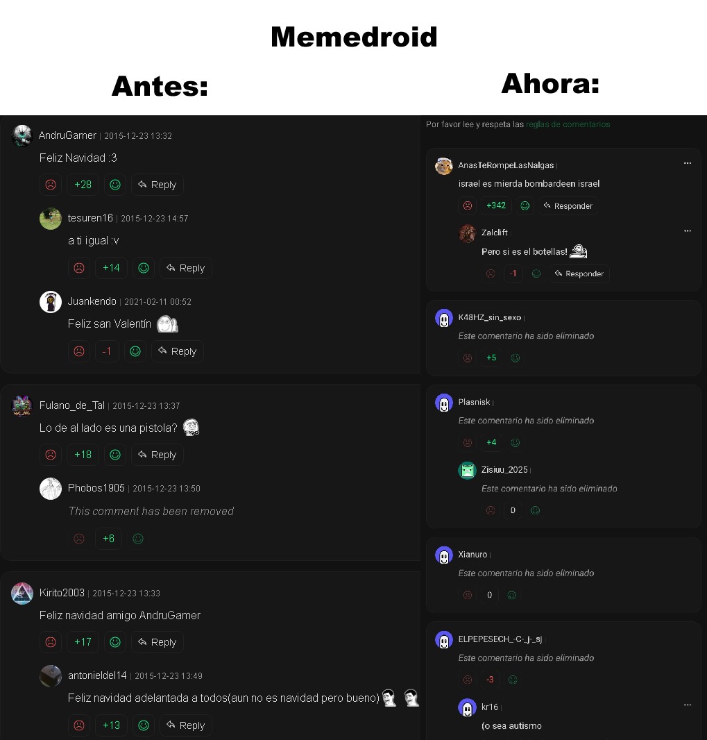 Ya no hay usuarios agradables o comentarios sanos #BorrenMemedroid