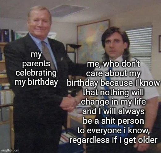 my parents celebrating my birthday - meme
