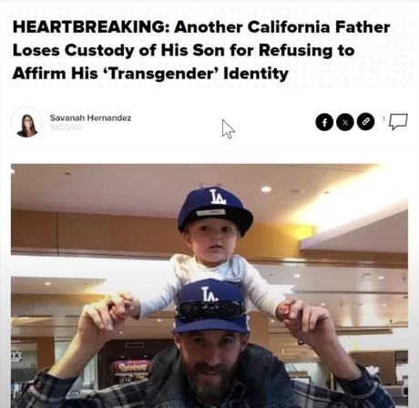 California father loses custody of his son for refusing to affirm his trans identity - meme
