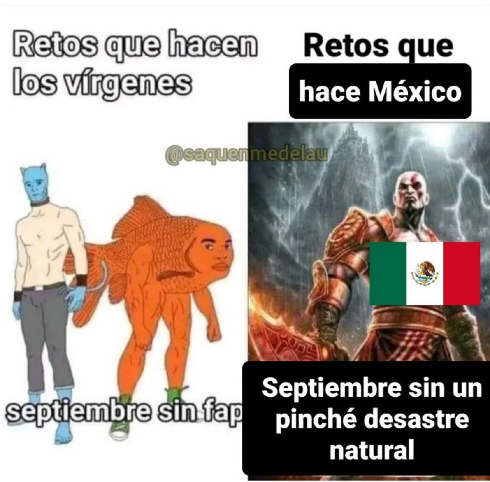 un temblor y mal tiempo pos delante y atrás - meme