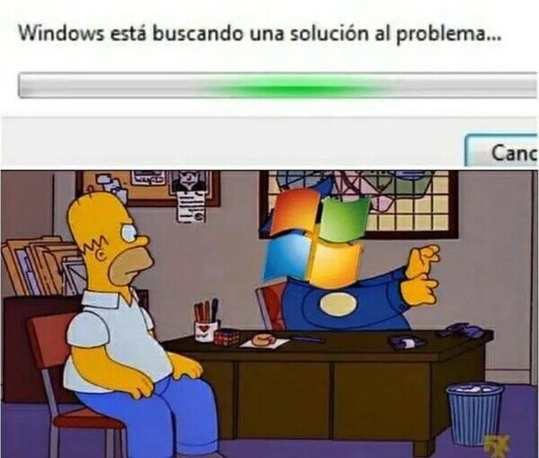 Windows nunca resuelve el problema - meme