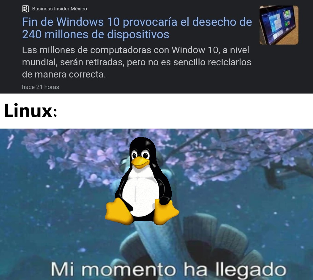 2025 será el año de Linux - meme