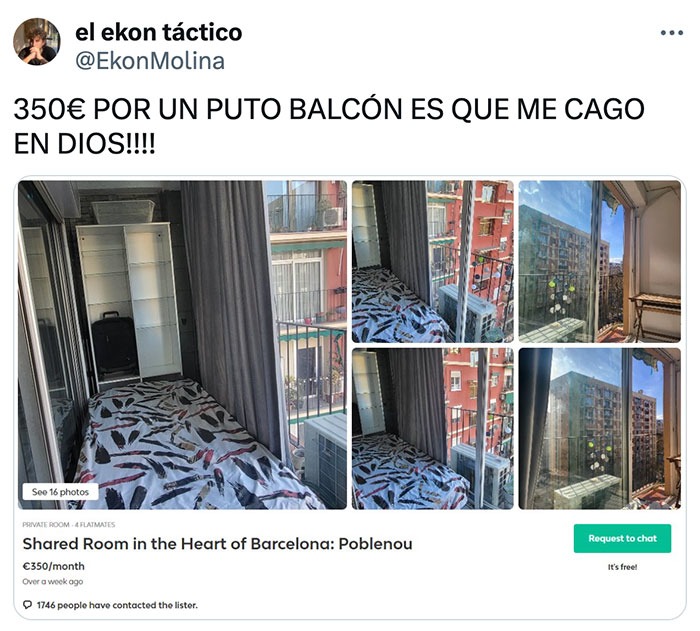 Se alquila balcon cerrado en barcelona - meme