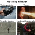 Me taking a shower :