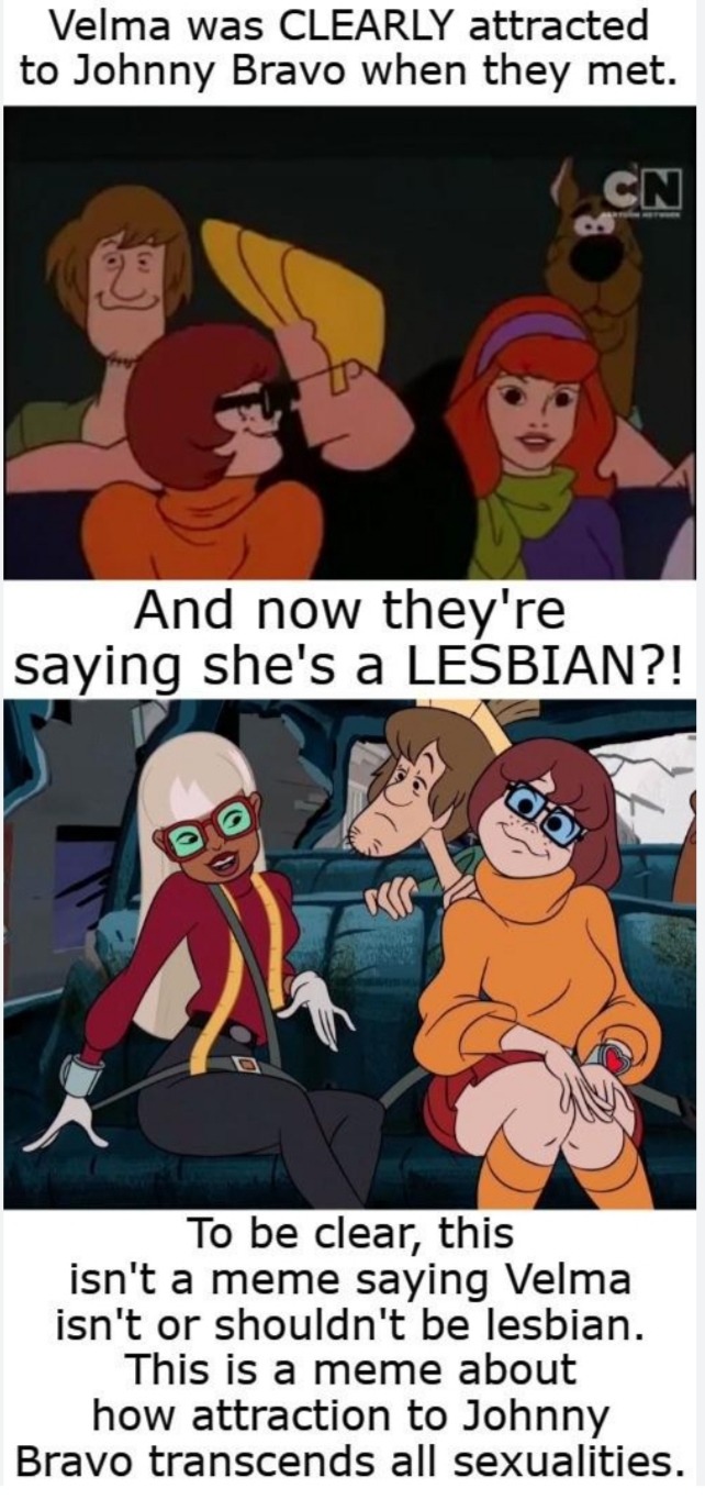Johnny Bravo can fuck with lesbians - meme