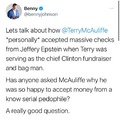 Virginia Pedes, Next Time Y'all Ever See Terry McAuliffe, Ask him About his Relationship with Jeffery Epstein