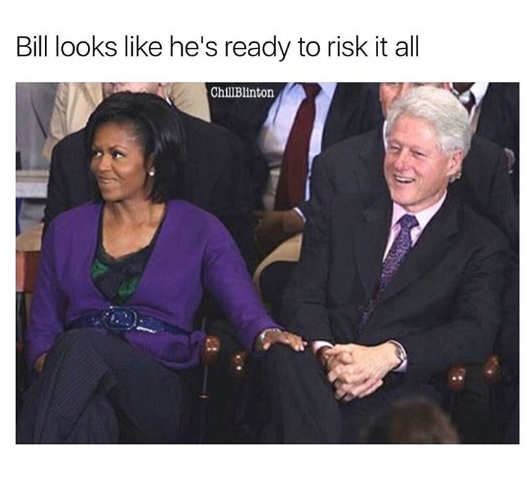 Bill Clinton excited to see Michael's bone - meme